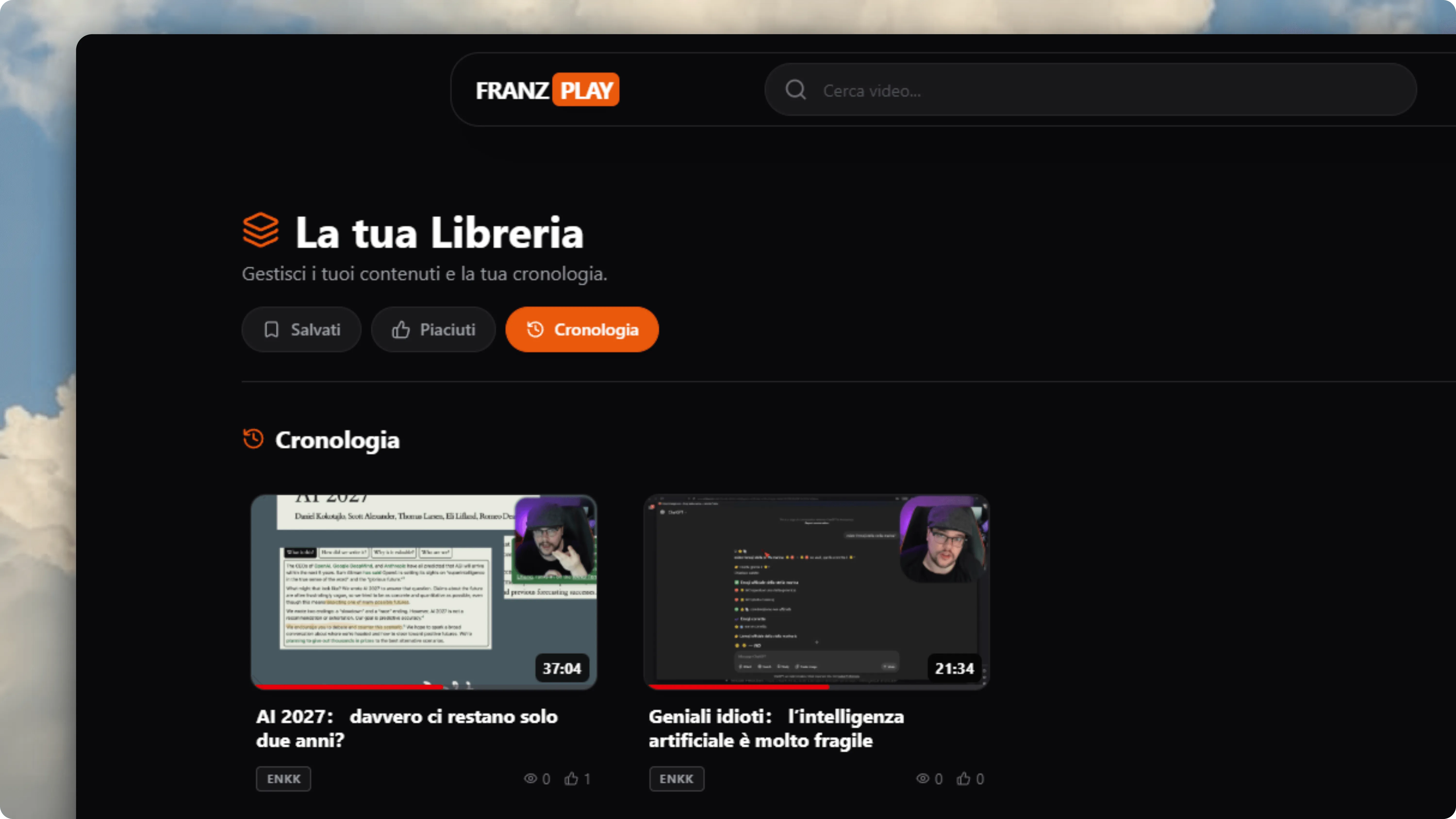 Pagina Cronologia